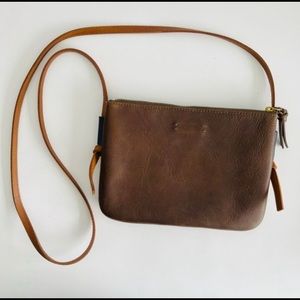Madewell | Knotted Genuine Leather Two Toned Crossbody Small Bag